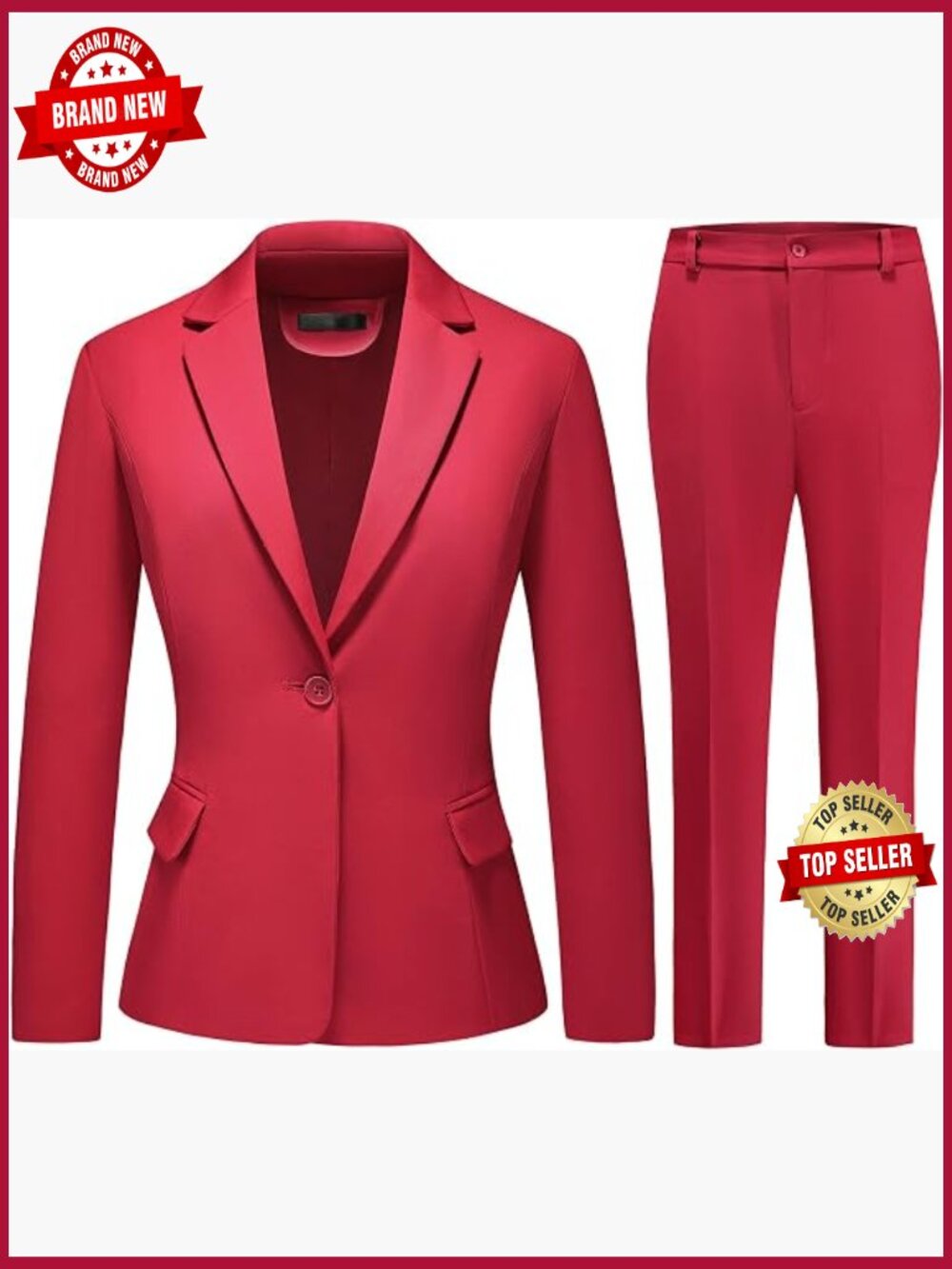 Womens 2 Piece Business Pantsuit Set Classic Blazer & Pants Suit Set Work Office